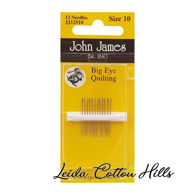 Agujas para acolchado con ojo grande N.º 10 de John James ∙ Leida Cotton Hills