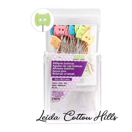 Alfileres de bobinas con cabeza plana para patchwork de Ideas ∙ Leida Cotton Hills