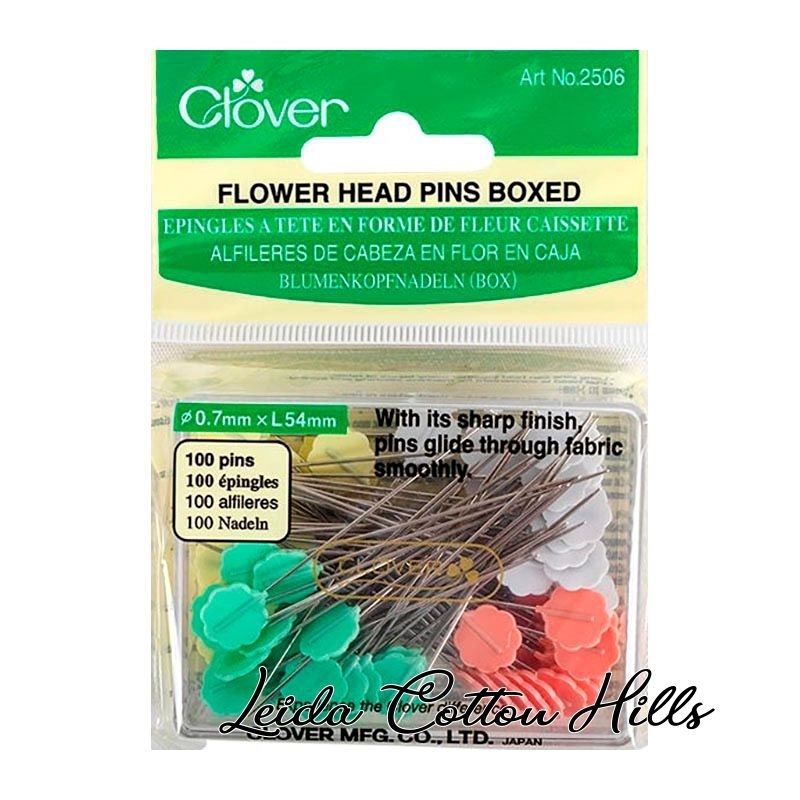 Alfileres caja cabeza en flor de Clover ∙ Leida Cotton Hills