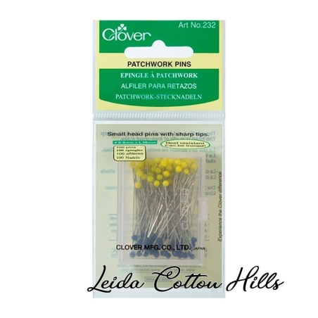 Alfileres para patchwork con cabeza de vidrio de Clover ∙ Leida Cotton Hills