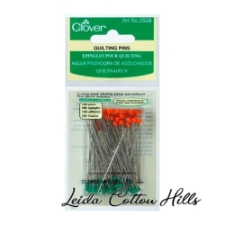 Alfileres para acolchado largos y con cabeza de vidrio de Clover ∙ Leida Cotton Hills
