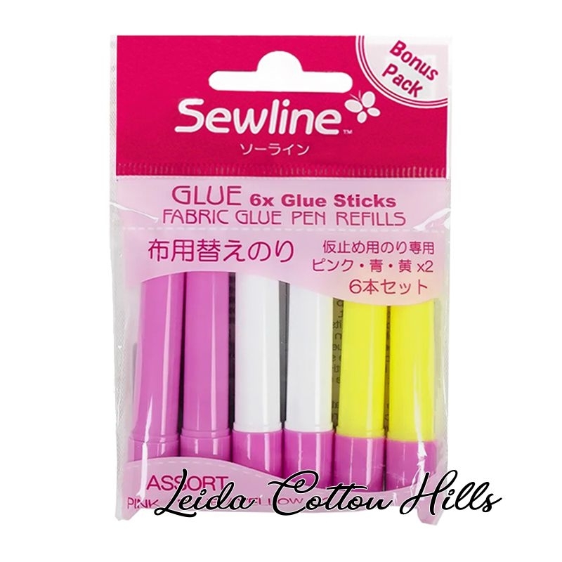 Barras en 3 colores de pegamento temporal 6 uds. de Sewline ∙ Leida Cotton Hills