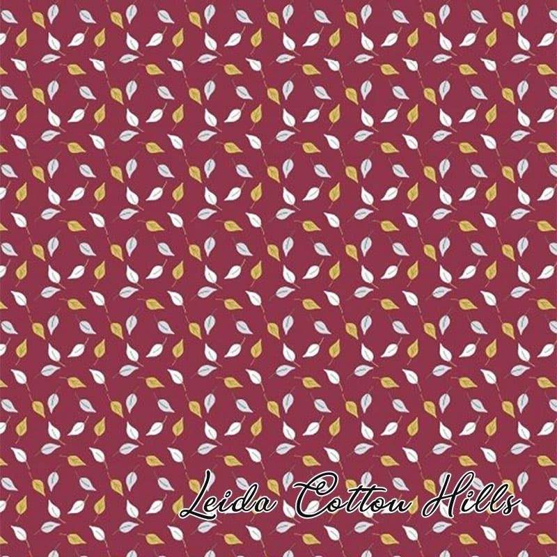 Tela para patchwork con hojitas sobre granate ∙ Leida Cotton Hills