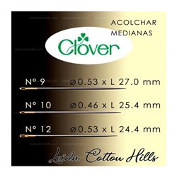 ? Agujas oro negro medianas para acolchar - Clover ∙ Leida Cotton Hills