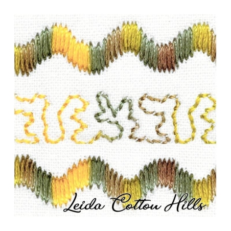 Detalle cambio de color hilo Sulky 12 wt para bordar, acolchar, sashiko... Color follaje 4009 ∙ Leida Cotton Hills