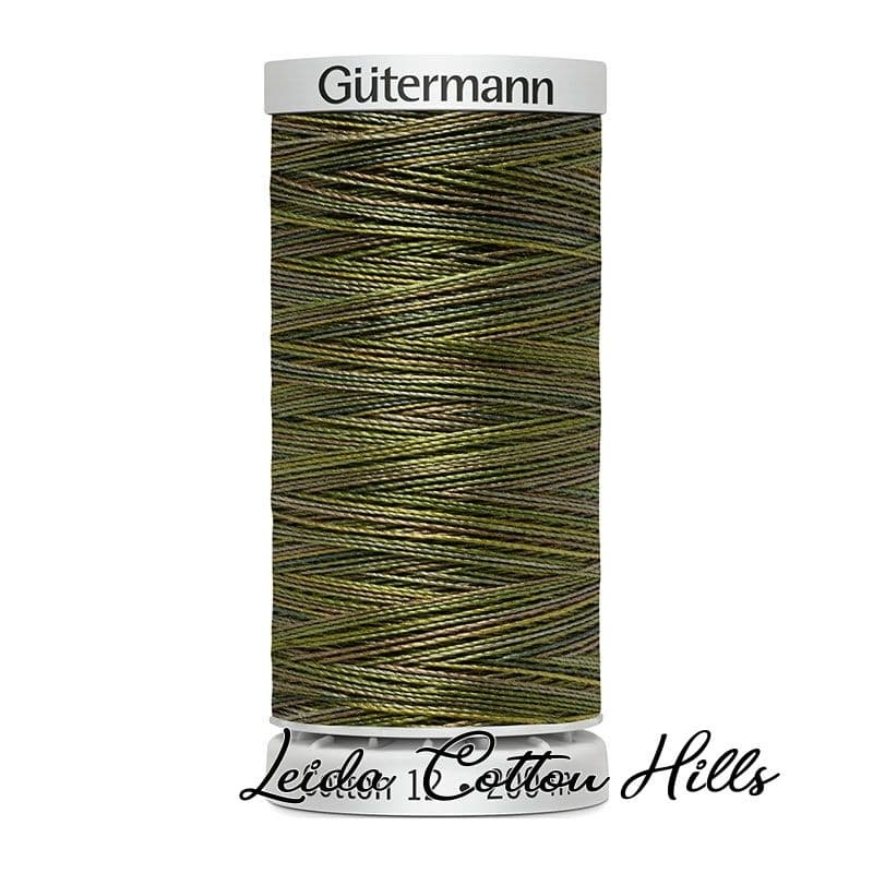 Hilo Sulky 12 wt para bordar, acolchar, sashiko... de Gütermann algodón 200 m Color mezcla de musgo 4020 ∙ Leida Cotton Hills
