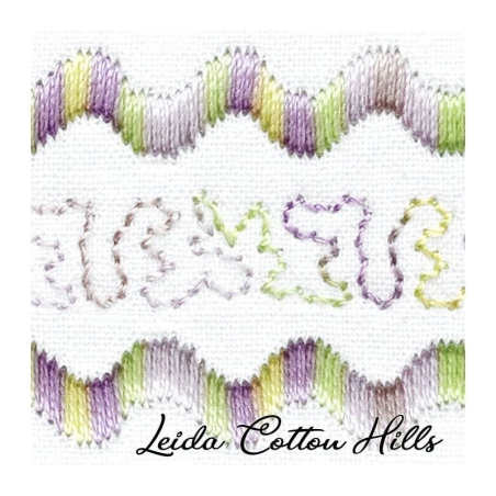 Detalle cambio de color hilo Sulky 12 wt para bordar, acolchar, sashiko... Color brezo 4024 ∙ Leida Cotton Hills