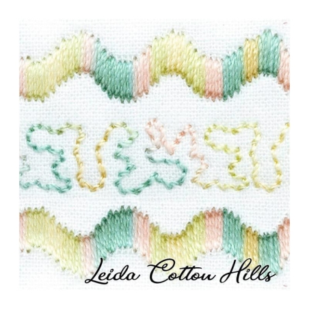 Detalle cambio de color hilo Sulky 30 wt para bordar, acolchar, sashiko... Color jardín de primavera 4102 ∙ Leida Cotton Hills