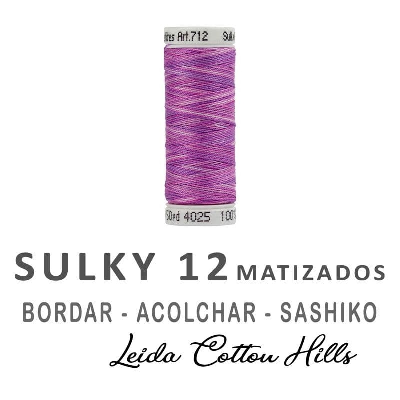 Hilo Sulky 12 wt para bordar, acolchar, sashiko...  46 m ∙ Leida Cotton Hills