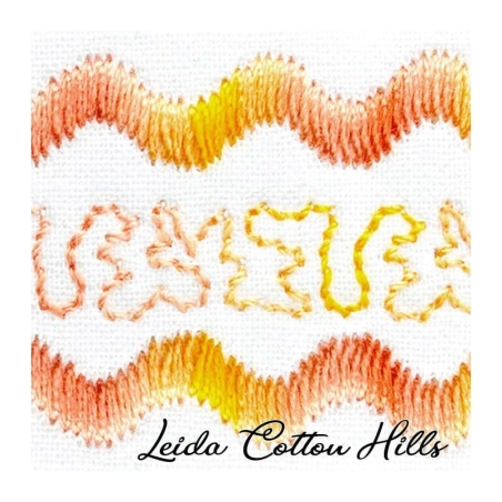 Detalle cambio de color hilo Sulky 12 wt. Color puesta de sol 4003 ∙ Leida Cotton Hills
