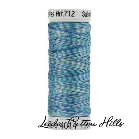 Hilo Sulky 12 wt para manualidades, bordar, acolchar, sashiko. Color azul océano 4014 ∙ Leida Cotton Hills
