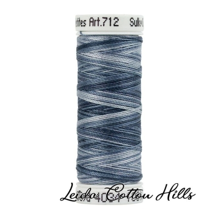 Hilo Sulky 12 wt para manualidades, bordar, acolchar, sashiko. Color negros suaves 4034 ∙ Leida Cotton Hills