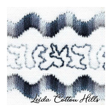Detalle cambio de color hilo Sulky 12 wt. Color negros suaves 4034 ∙ Leida Cotton Hills