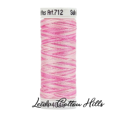 Detalle cambio de color hilo Sulky 12 wt. Color rosa dulce 4046 ∙ Leida Cotton Hills