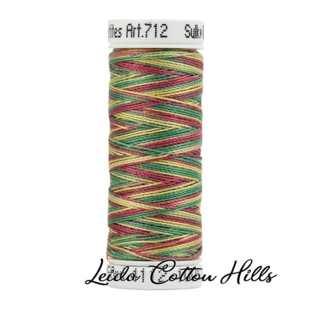 Detalle cambio de color hilo Sulky 12 wt. Color vacaciones vintage 4112 ∙ Leida Cotton Hills