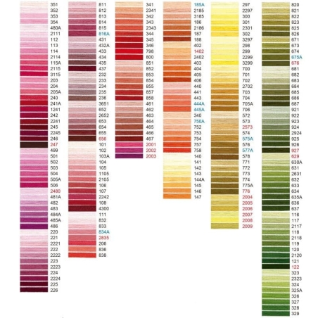 Carta de colores 1, hilos Cosmo de Lecien ∙ Leida Cotton Hills