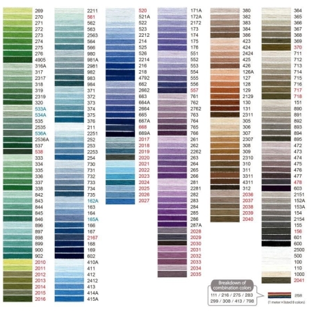 Carta de colores 2, hilos Cosmo de Lecien ∙ Leida Cotton Hills