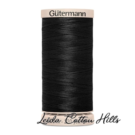 Hilo quilting (acolchado) de Gütermann algodón 200 m. Color negro 5201 ∙ Leida Cotton Hills