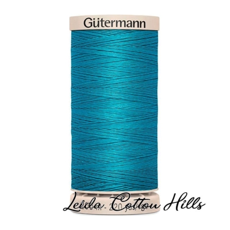 Hilo quilting (acolchado) de Gütermann algodón 200 m. Color turquesa pavo real 7235 ∙ Leida Cotton Hills
