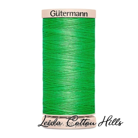 Hilo quilting (acolchado) de Gütermann algodón 200 m. Color verde pradera 7850 ∙ Leida Cotton Hills