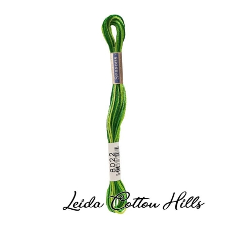 Hilo Seasons 8000 para bordar, madeja mouline 25 de Lecien Color 8022 ∙ Leida Cotton Hills