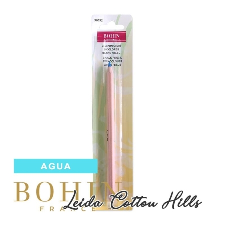 Lápiz para tela con dos colores: blanco y azul, de Bohin  ∙ Leida Cotton Hills