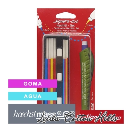 Recambio de minas cerosas blancas y de color para set Singet Dúo ∙ Leida Cotton Hills