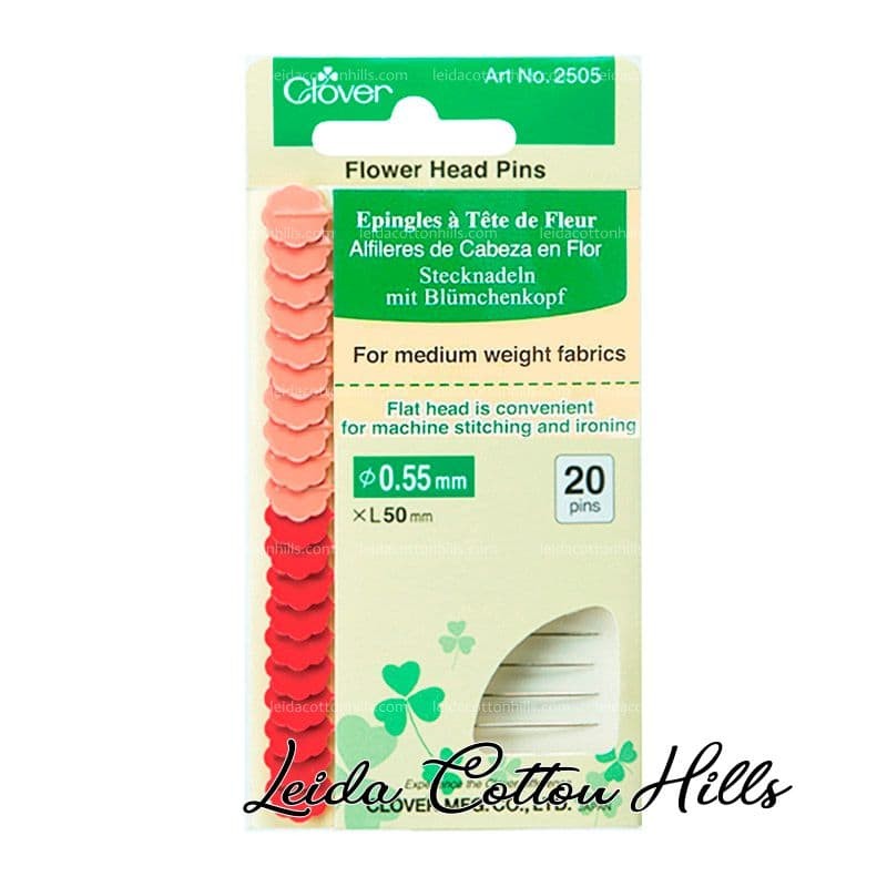 Alfileres para Patchwork Cabeza de Flor - Clover ∙ Leida Cotton Hills