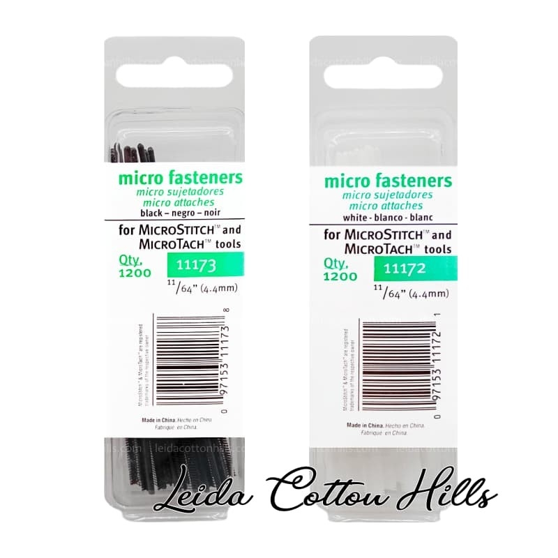 Micro navets blancos y negros para pistola Micro Stitch ∙ Leida Cotton Hills