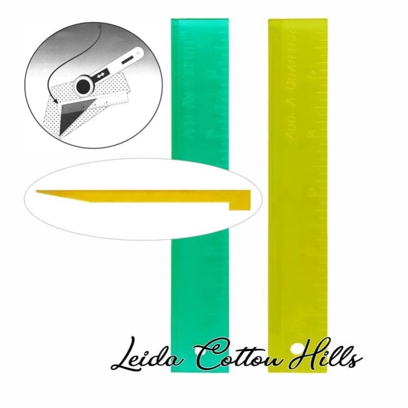 Regla para cortar con cutter el margen de costura · Leida Cotton Hills