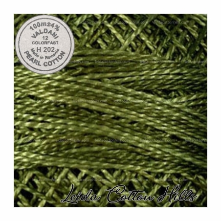 Hilos perlé Valdani Nº 12 color H 202 verde marchito ∙ Leida Cotton Hills
