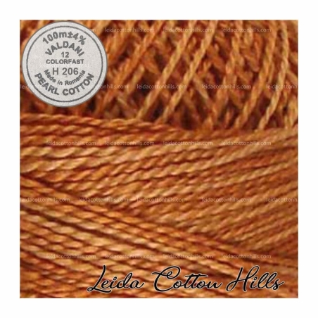 Hilos perlé Valdani Nº 12 color H 206 naranja lavado ∙ Leida Cotton Hills