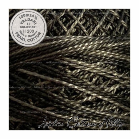Hilos perlé Valdani Nº 12 color H 209 negro caqui ∙ Leida Cotton Hills