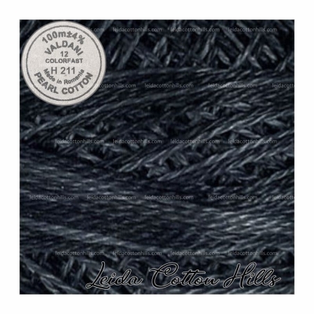 Hilos perlé Valdani Nº 12 color H 211 azul negro ∙ Leida Cotton Hills