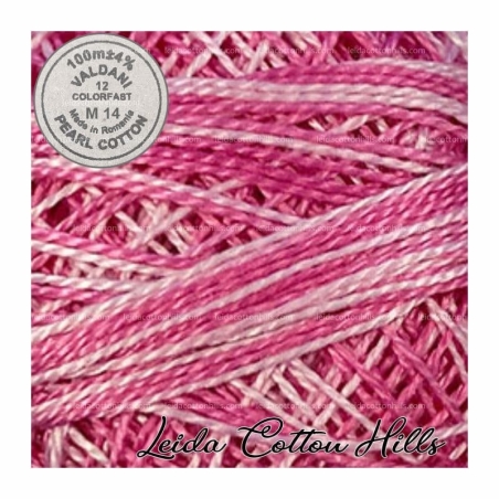 Hilos perlé Valdani Nº 12 color M 14 rosas∙ Leida Cotton Hills