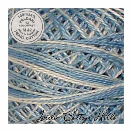 Hilos perlé Valdani Nº 12 color M 42 Cielo de verano - Azul cielo ∙ Leida Cotton Hills