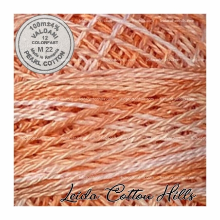 Hilos perlé Valdani Nº 12 color M 22 duraznos ∙ Leida Cotton Hills