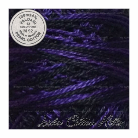 Hilos perlé Valdani Nº 12 color M 92 negro e índigo ∙ Leida Cotton Hills