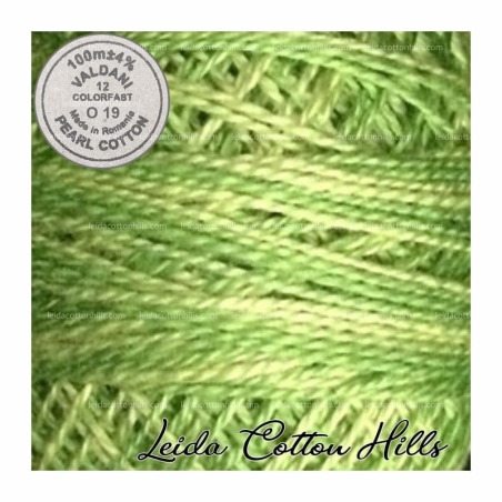 Hilos perlé Valdani Nº 12 color O 19 verdes primaverales ∙ Leida Cotton Hills