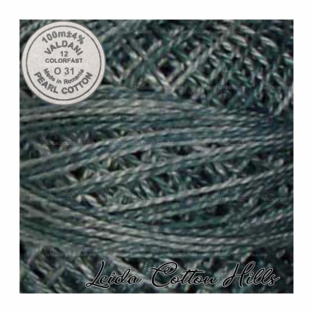 Hilos perlé Valdani Nº 12 color O 31 azul cerceta ∙ Leida Cotton Hills