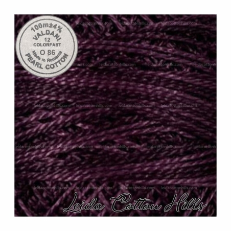 Hilos perlé Valdani Nº 12 color O 86 ciruela madura ∙ Leida Cotton Hills