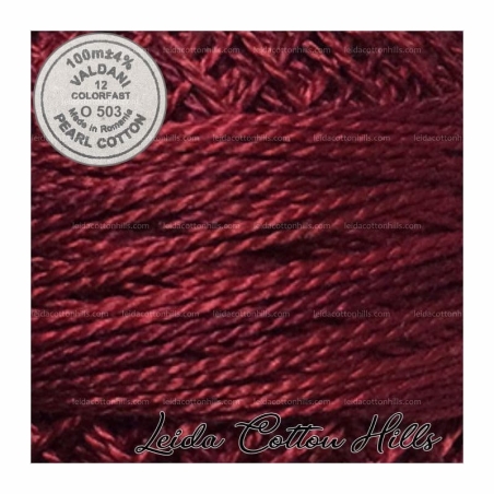 Hilos perlé Valdani Nº 12 color O 503 granates ∙ Leida Cotton Hills