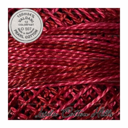 Hilos perlé Valdani Nº 12 color O 507 vino rico ∙ Leida Cotton Hills