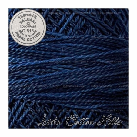 Hilos perlé Valdani Nº 12 color O 515 azul de medianoche ∙ Leida Cotton Hills