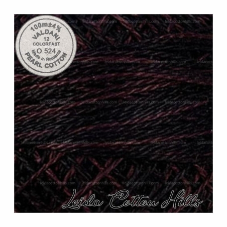 Hilos perlé Valdani Nº 12 color O 524 musgo granate ∙ Leida Cotton Hills
