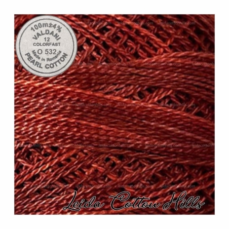 Hilos perlé Valdani Nº 12 color O 532 ladrillo sombreado ∙ Leida Cotton Hills