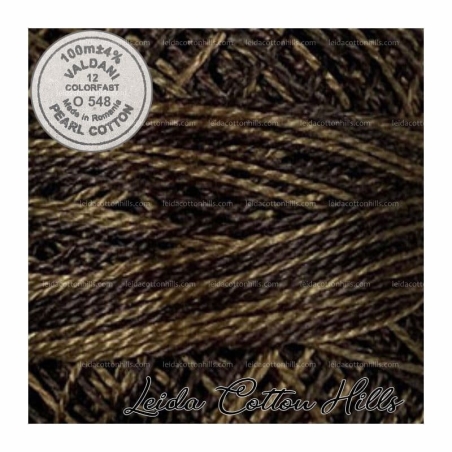 Hilos perlé Valdani Nº 12 color O 548 marrón caqui ennegrecido ∙ Leida Cotton Hills
