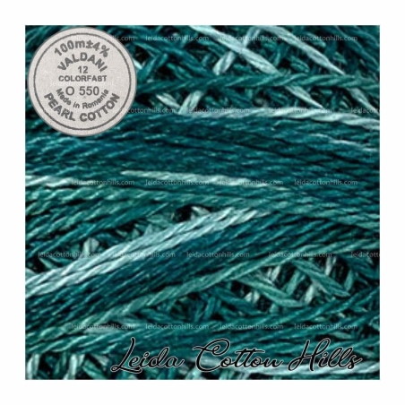Hilos perlé Valdani Nº 12 color O 550 azul caribeño ∙ Leida Cotton Hills