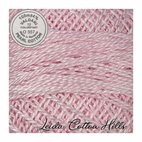Hilos perlé Valdani Nº 12 color O 557 rosa suave ∙ Leida Cotton Hills