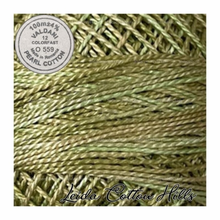 Hilos perlé Valdani Nº 12 color O 559 hierba acuosa ∙ Leida Cotton Hills